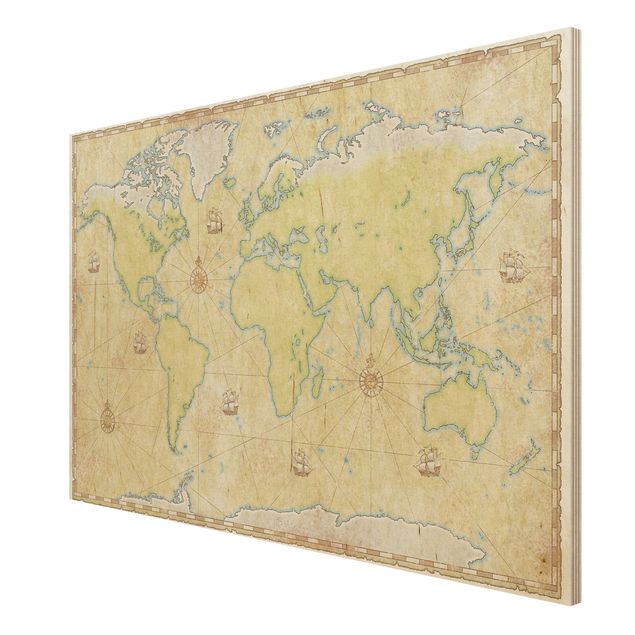 Wood print - World Map