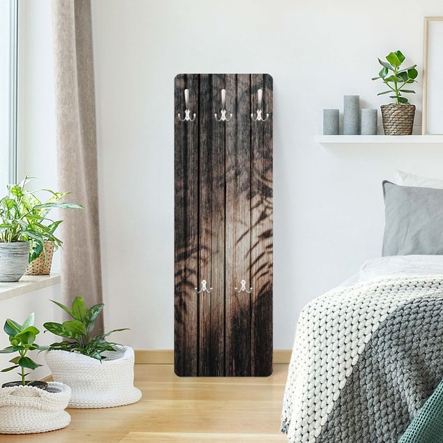 Coat rack modern - Wooden boards with tropical shade