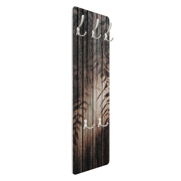 Coat rack modern - Wooden boards with tropical shade