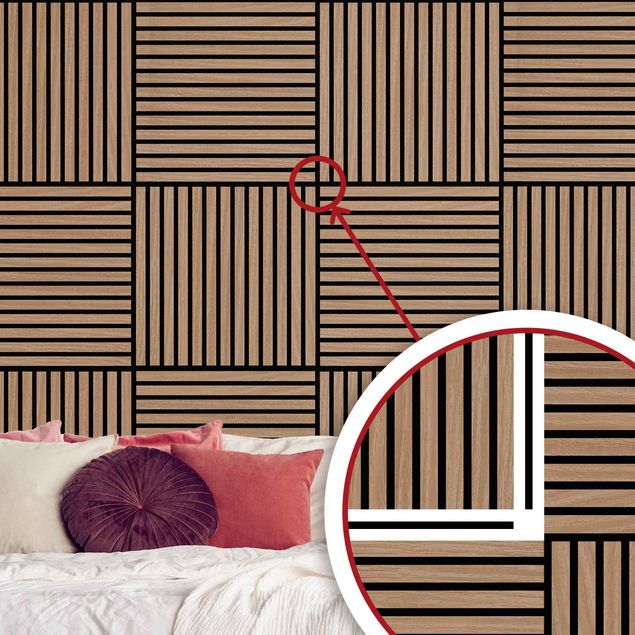 Acoustic panel - Wooden Wall Oak dark - 52x104 cm