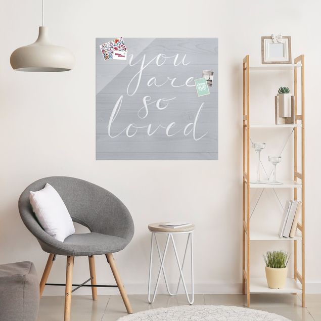 Magnettafel Glas Wooden Wall Gray - Loved