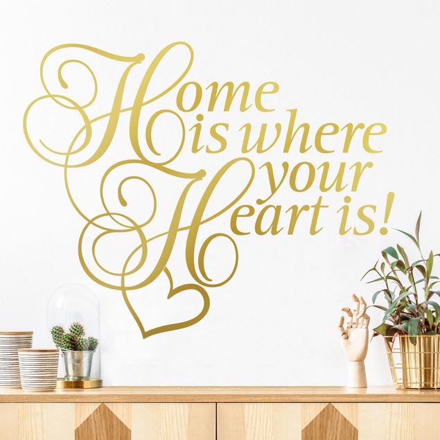 Inspirational quotes wall stickers Home is where the Heart is with heart