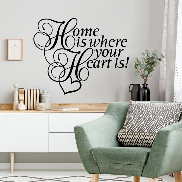 Family wall decal Home is where the Heart is with heart