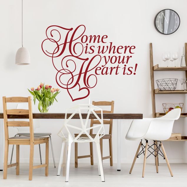 Love heart wall stickers Home is where the Heart is with heart