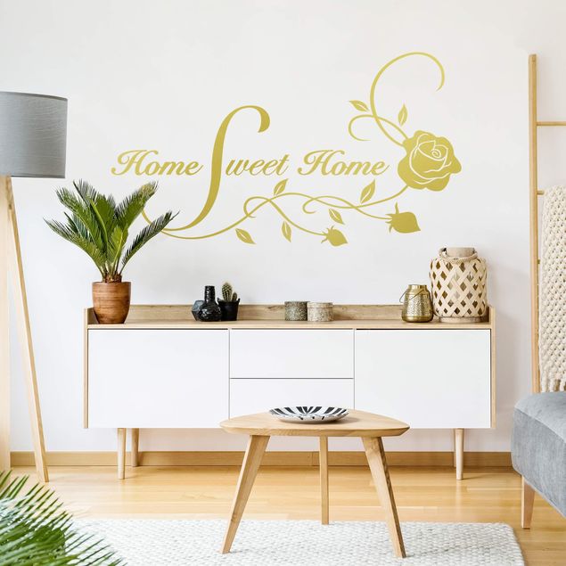 Wall sticker - Home Sweet Home with Rose Tendril