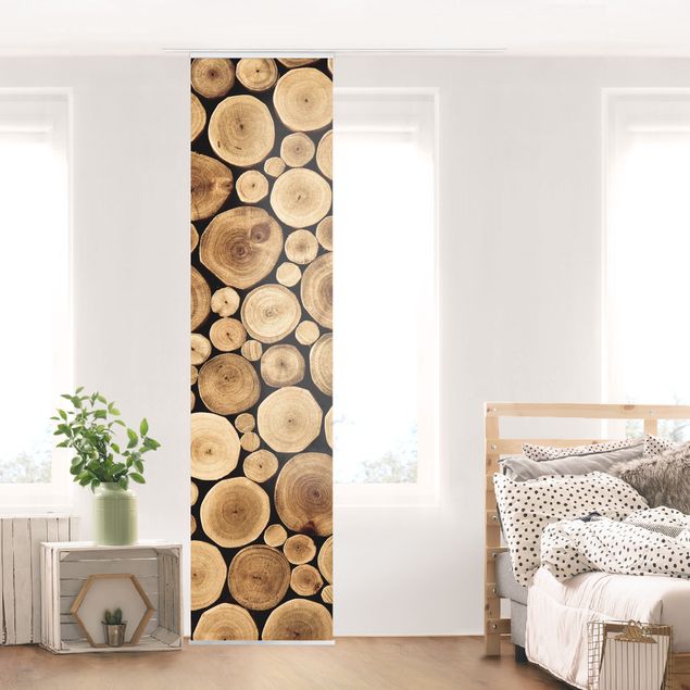 Sliding panel curtains set - Homey Firewood