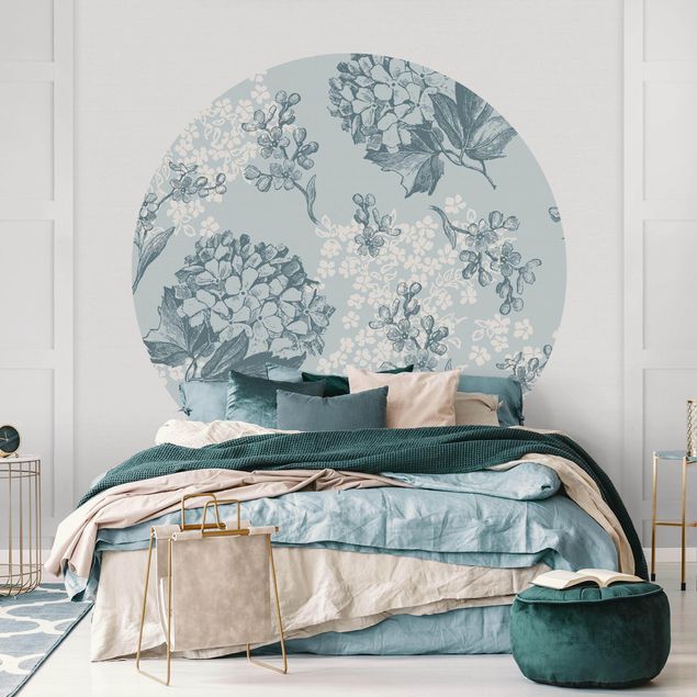 Wallpapers Hydrangea Pattern In Blue