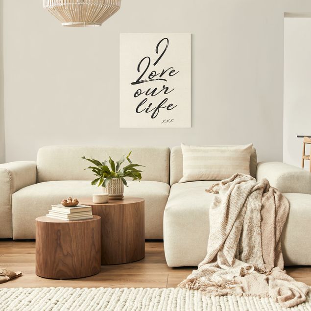 Canvas print gold - I Love Our Life