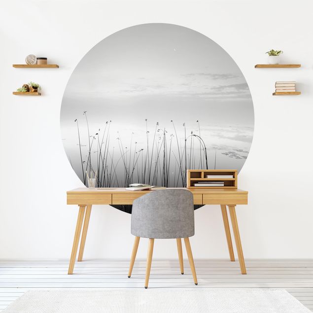 Self-adhesive round wallpaper - Idyll At The Lake