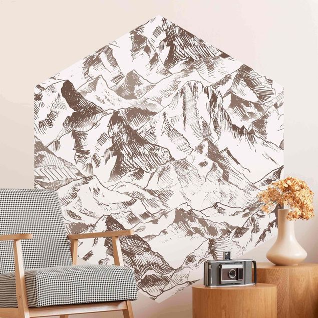 Wallpapers Illustration Mountain Landscape Sepia