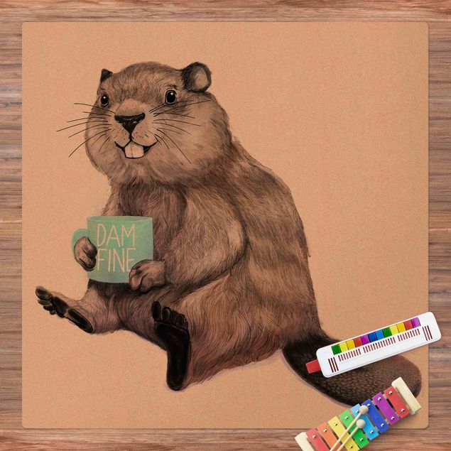 contemporary rugs Illustration Beaver Wit Coffee Mug