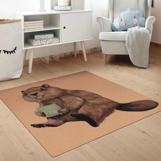 large floor mat Illustration Beaver Wit Coffee Mug