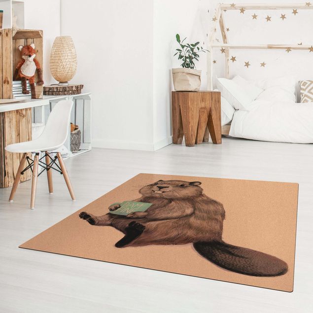 brown rugs for living room Illustration Beaver Wit Coffee Mug