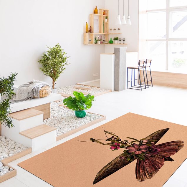 large area rugs Illustration Floral Mantis