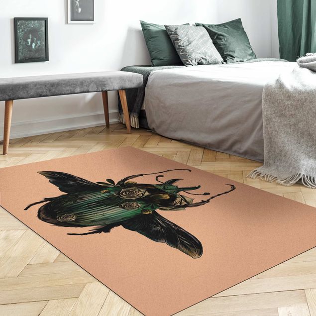 green area rug Illustration Floral Beetle