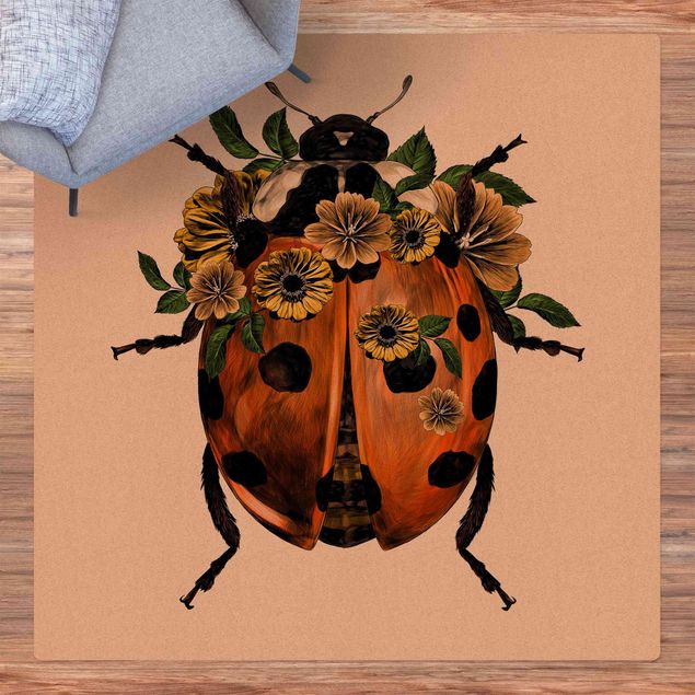contemporary rugs Illustration Floral Ladybird