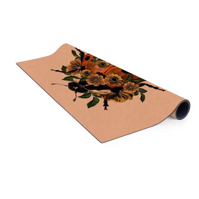 Cork mat - Illustration Floral Ladybird - Square 1:1