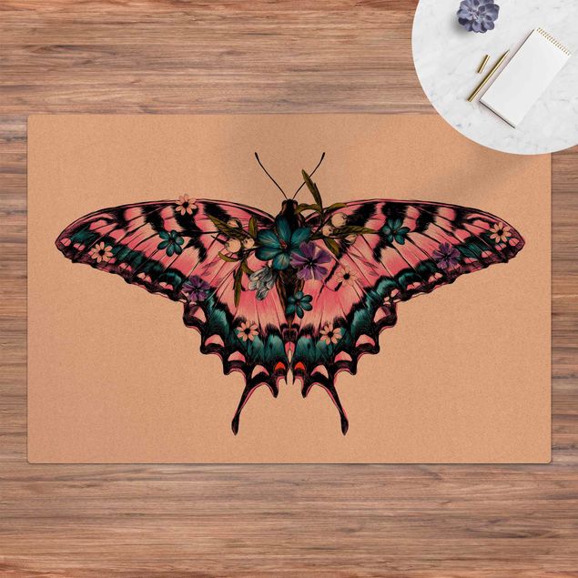 Modern rugs Illustration Floral Tiger Swallowtail