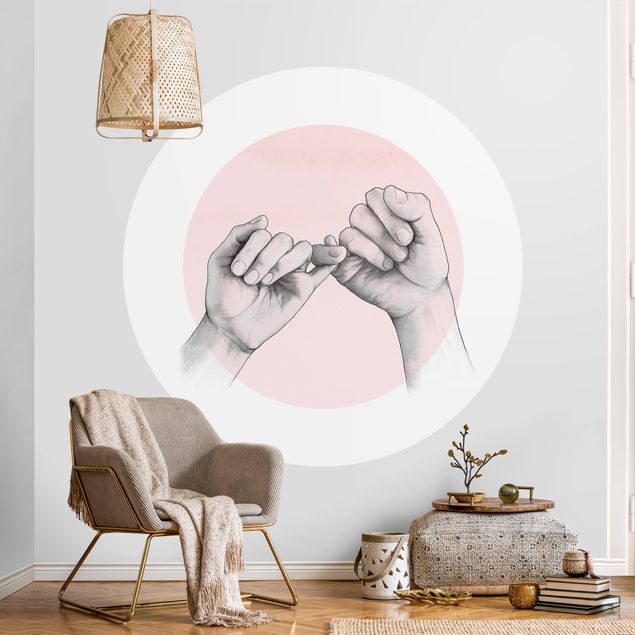Wallpapers Illustration Hands Friendship Circle Pink White