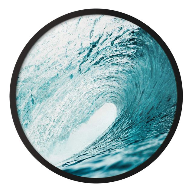 Circular framed print - In The Wave Tunnel