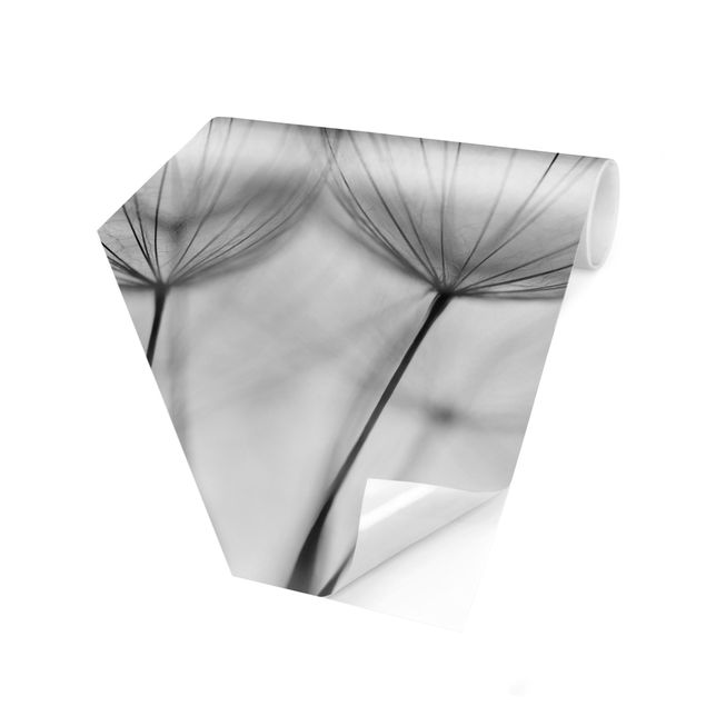 Self-adhesive hexagonal pattern wallpaper - Inside A Dandelion Black And White