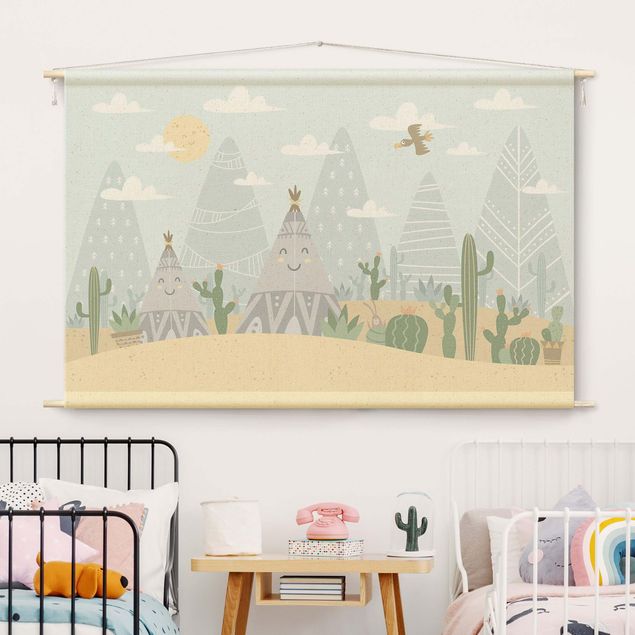 modern tapestry wall hanging Tepee with Cacti