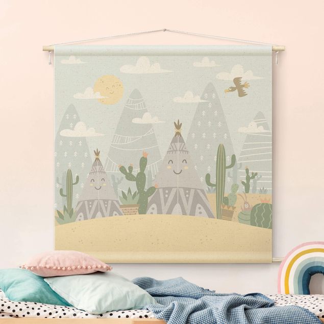 tapestry wall hanging Tepee with Cacti
