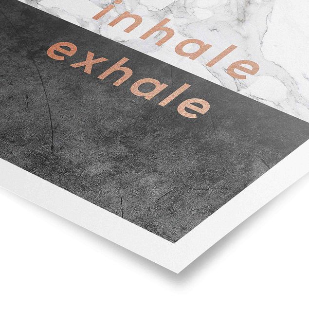 Poster - Inhale Exhale Copper And Marble