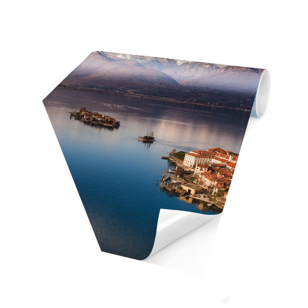 Self-adhesive hexagonal pattern wallpaper - Island Isola Bella In Italy