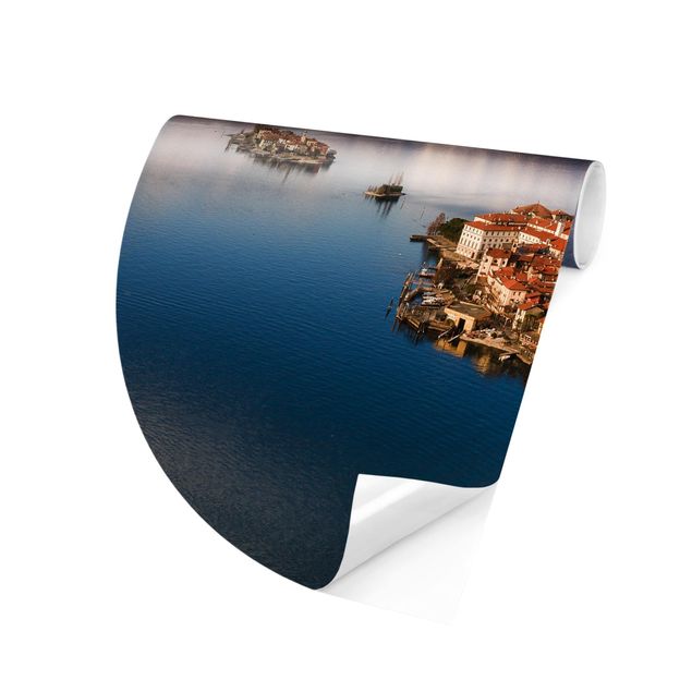 Self-adhesive round wallpaper - Island Isola Bella In Italy