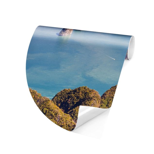 Self-adhesive round wallpaper - Island In The Ocean
