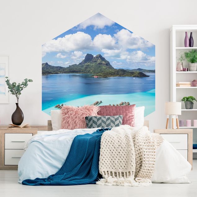 Self-adhesive hexagonal pattern wallpaper - Island Paradise II