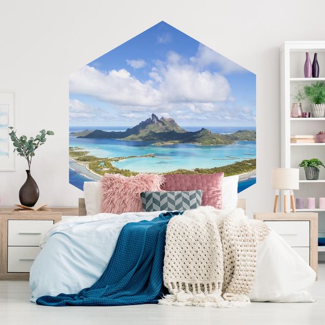 Self-adhesive hexagonal pattern wallpaper - Island Paradise