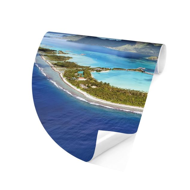 Self-adhesive round wallpaper - Island Paradise