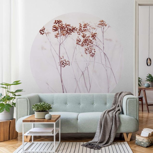 Self-adhesive round wallpaper - Icelandic Wild Flowers