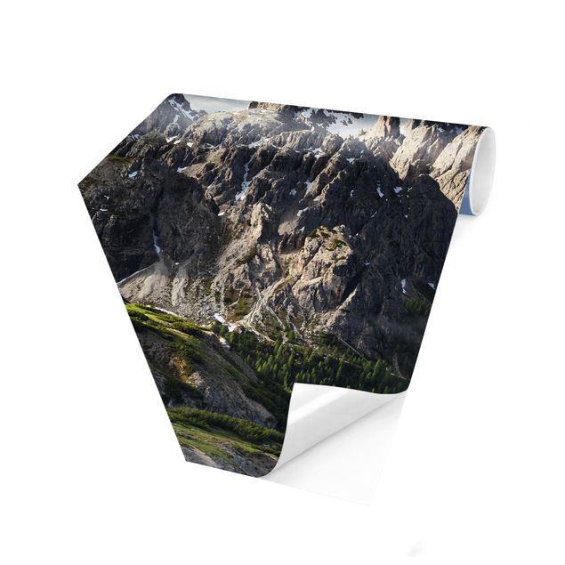 Self-adhesive hexagonal pattern wallpaper - Italian Alps