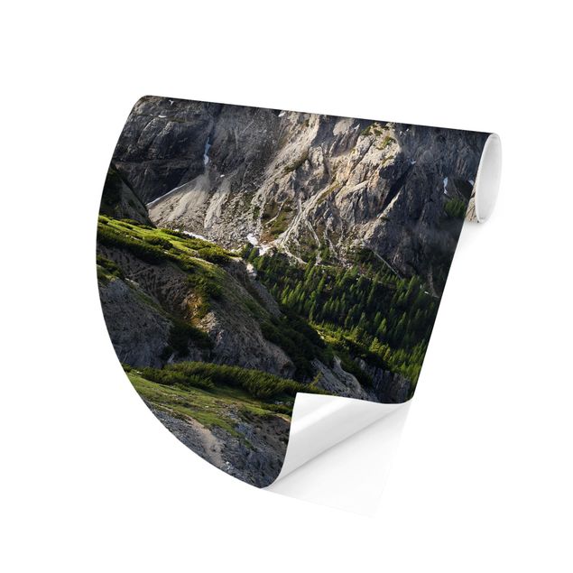Self-adhesive round wallpaper - Italian Alps
