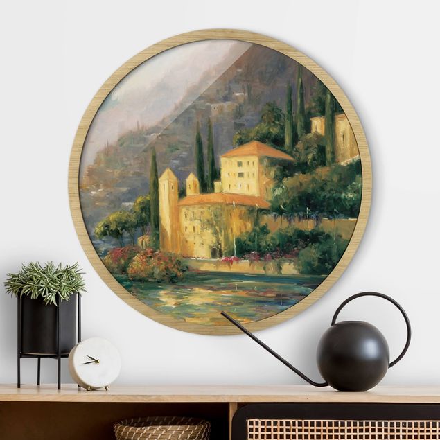 Framed prints round Italian Landscape - Country House