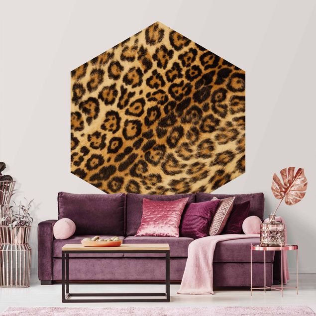 Self-adhesive hexagonal pattern wallpaper - Jaguar Skin