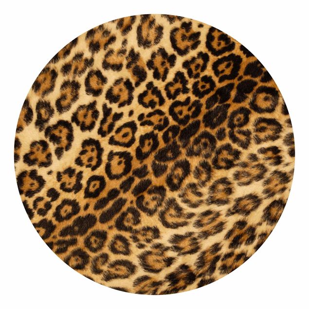 Self-adhesive round wallpaper - Jaguar Skin