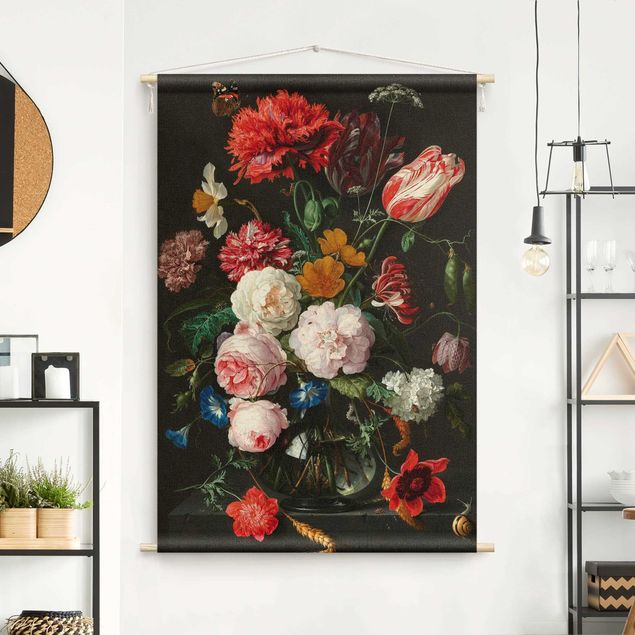 modern tapestry Jan Davidsz De Heem - Still Life With Flowers In A Glass Vase