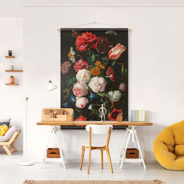 vintage tapestry Jan Davidsz De Heem - Still Life With Flowers In A Glass Vase