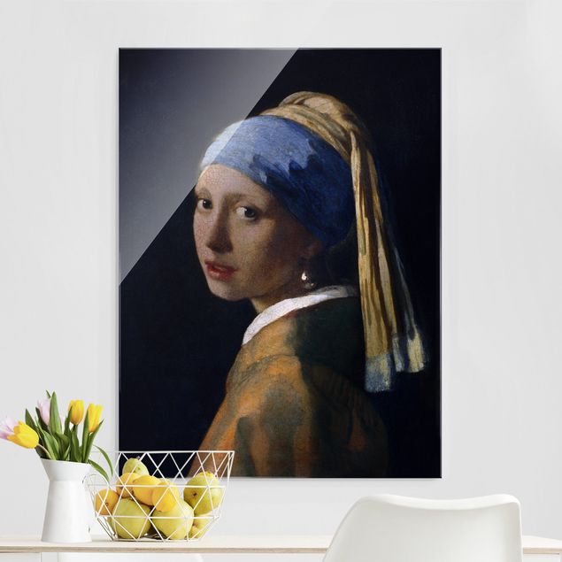 Glas Magnetboard Jan Vermeer Van Delft - Girl With A Pearl Earring