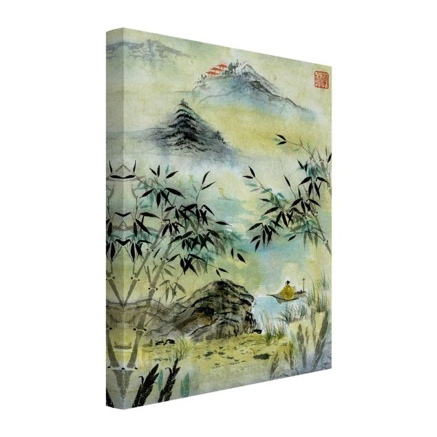 Acoustic art panel - Japanese Watercolour Drawing Bamboo Forest