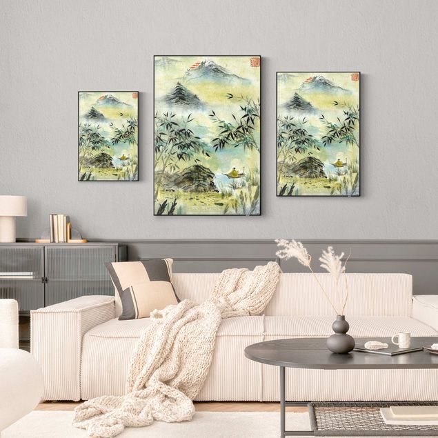 Interchangeable print - Japanese Watercolour Drawing Bamboo Forest