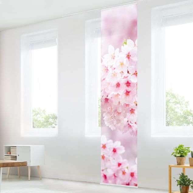 Schiebegardinen Set - Japanische Kirschblüte - Flächenvorhang