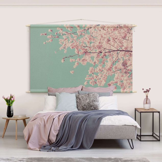 extra large tapestry wall hangings Japanese Cherry Blossoms