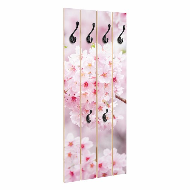 Wooden coat rack - Japanese Cherry Blossoms