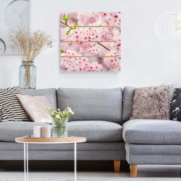 Print on wood - Japanese Cherry Blossoms