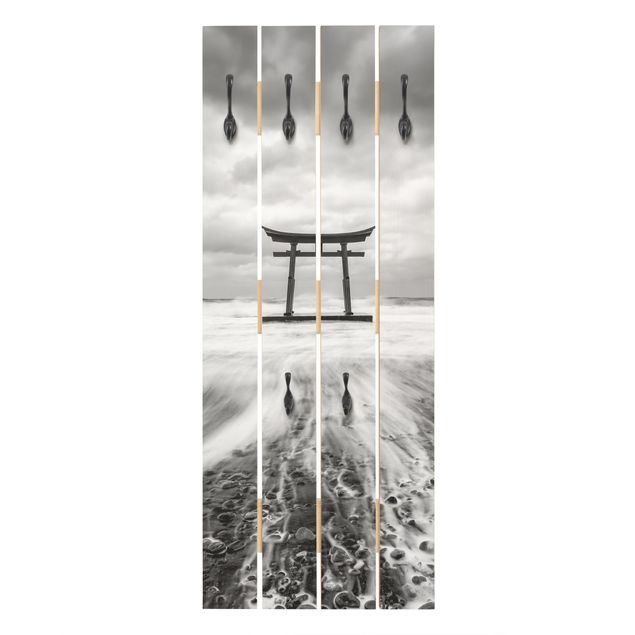 Wooden coat rack - Japanese Torii In The Ocean